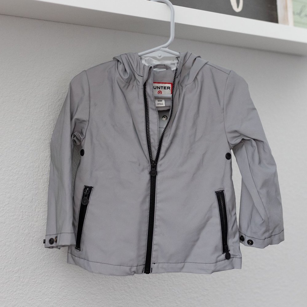 Hunter for Target gray rain coat 18 month boy girl